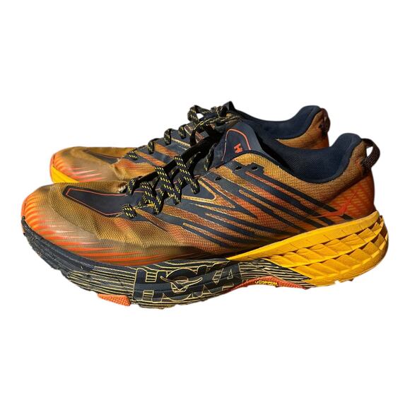 HOKA Speedgoat GTX Trail Running Shoes Men’s 11 Orange Black Waterproof Vibram - Picture 4 of 8